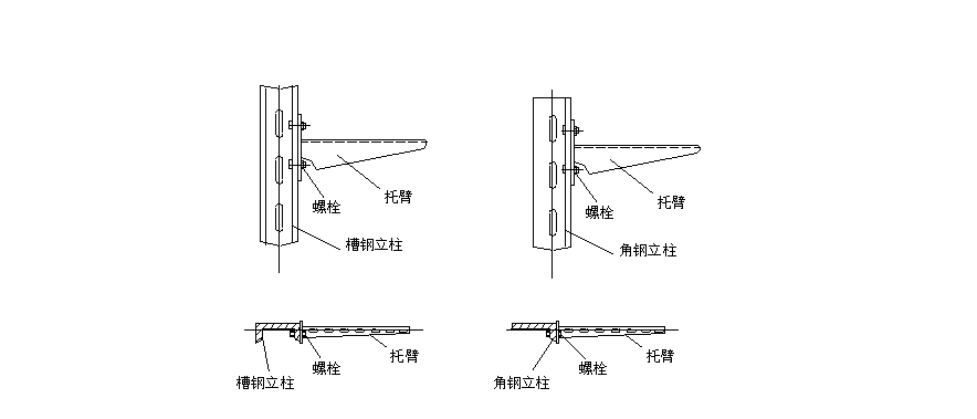 電纜橋架安裝規范(圖1) 托臂支撐圖
